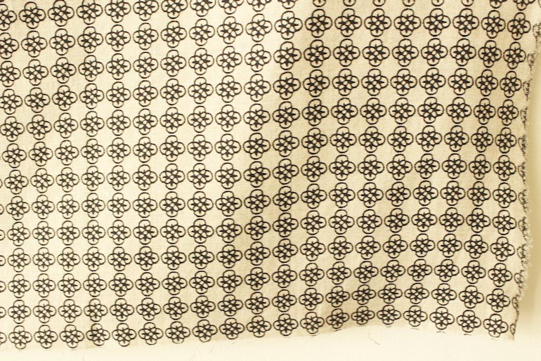 LINNETリネンプリント <br />
          ルールー・ Flax黒